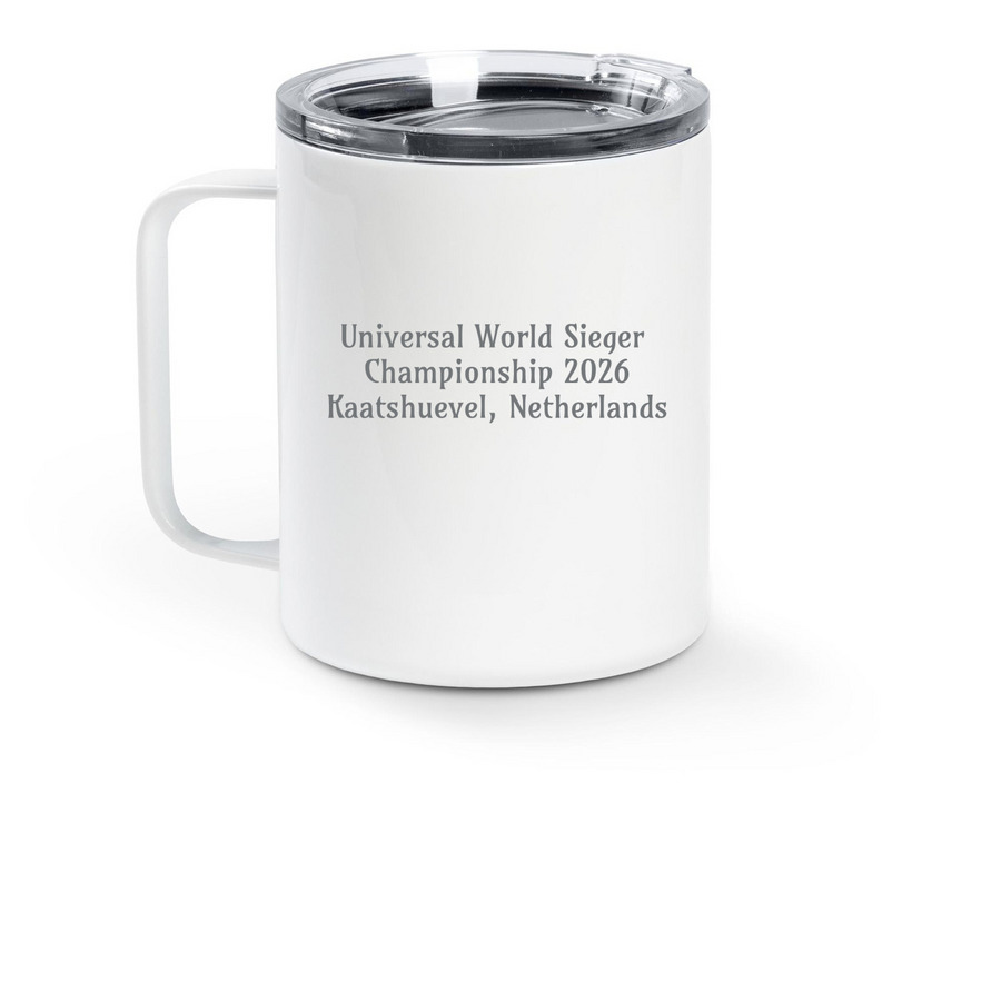 Team Ori Universal Sieger 2026, a White Stainless Steel Travel Mug (back-view)