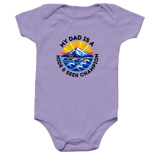 My Dad is a hide & seek champion onesie, a Lavender Infant Onesie