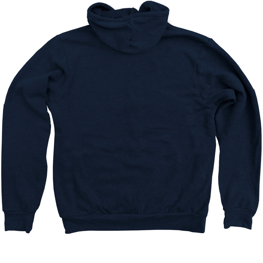 IAP Heart Pocket, a Navy Zip Up Hoodie (back-view)