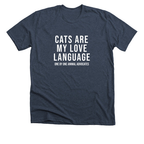 OBO Valentines-CATS, a Heather Midnight Navy Premium Unisex Tee