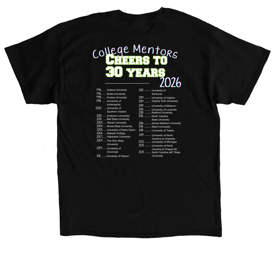 30 Year Anniversary, a Black Classic Unisex Tee (back-view)
