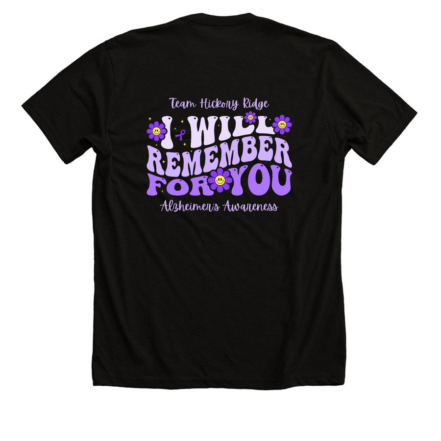 2026 Alzheimer's Walk Shirt, a Solid Black Blend Premium Unisex Tee (back-view)