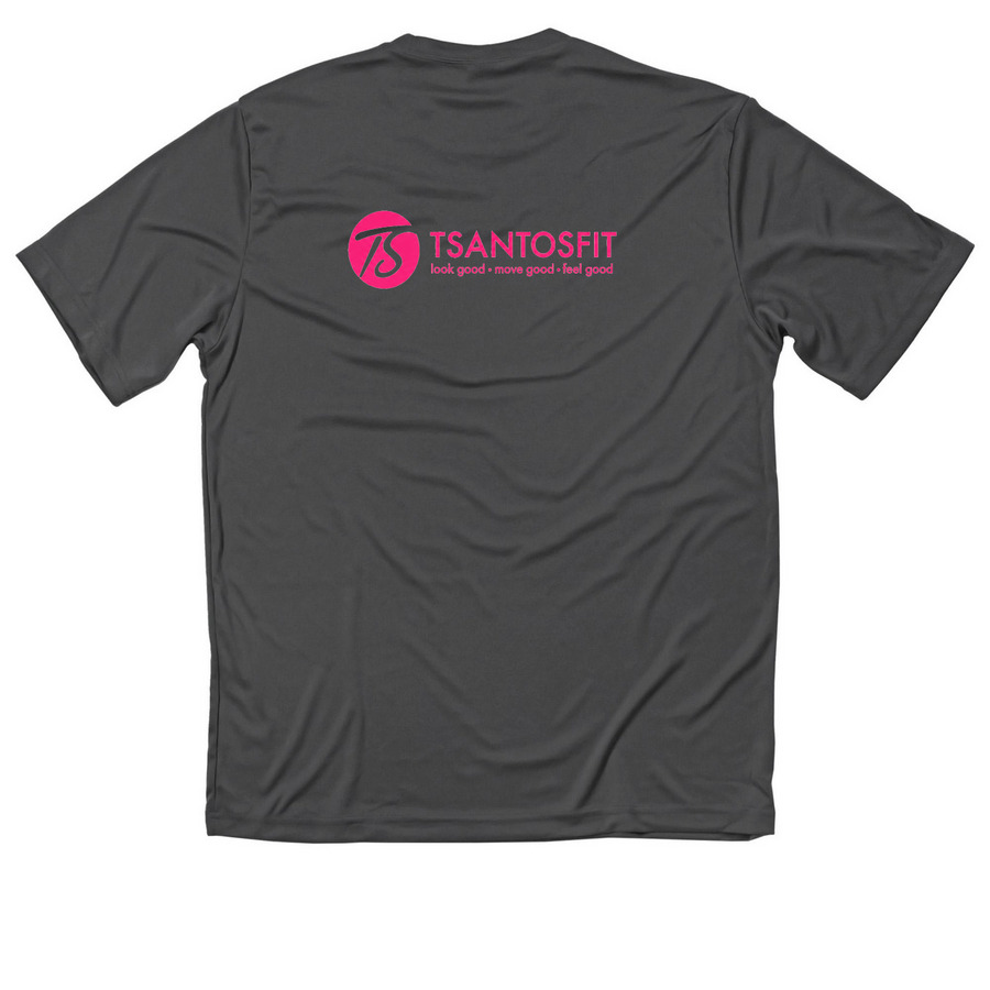 Achievement Collection Pink Addition Champ, a Iron Grey Classic Performance Tee (back-view)