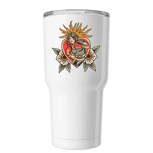 Fight like a girl tumblr, a White Insulated Tumbler