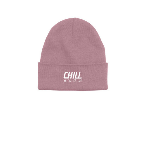 Chill Symbols Beanies, a Cosmic Pink Printed Base Camp Beanie