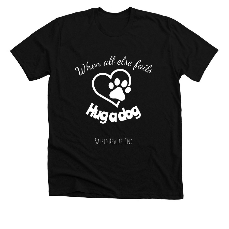 Hug a dog, a Solid Black Blend Premium Unisex Tee