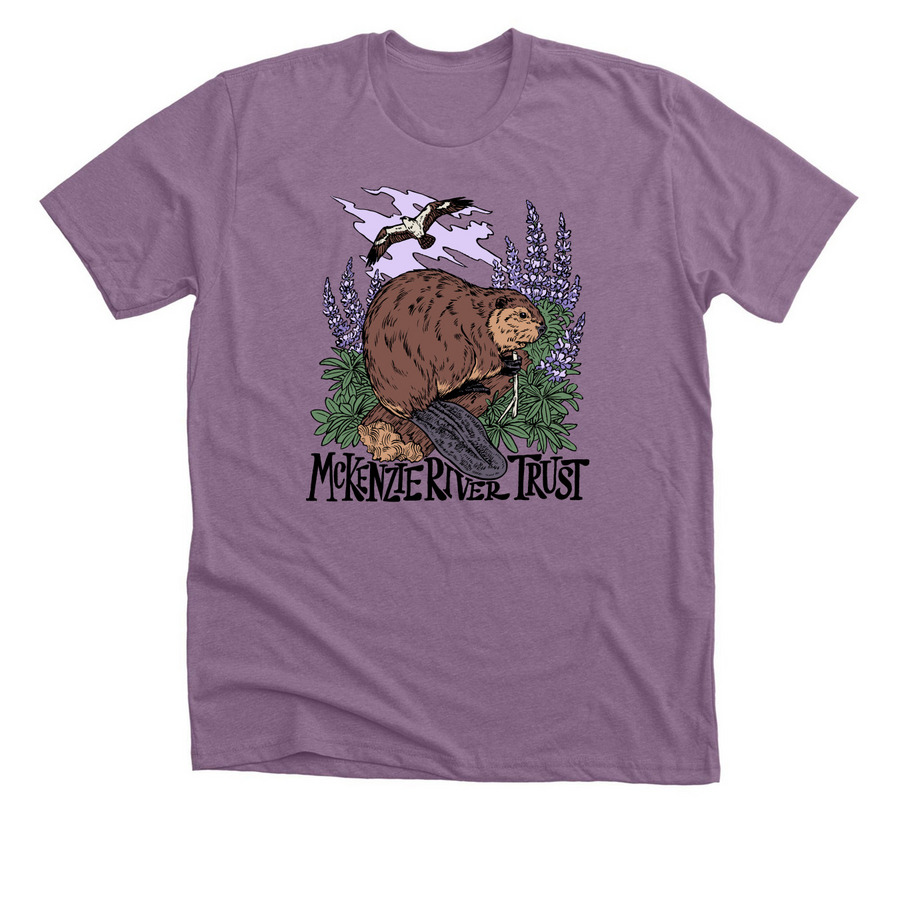 Beaver Tee, a Heather Purple Premium Unisex Tee