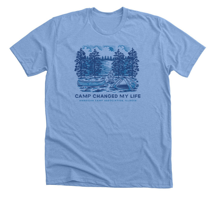 Camp Changed My Life Vintage Short Sleeve, a Heather Carolina Blue Premium Unisex Tee