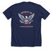 JAA Spirit of 1776 Eagle, a Solid Navy Blend Premium Unisex Tee (back-view)