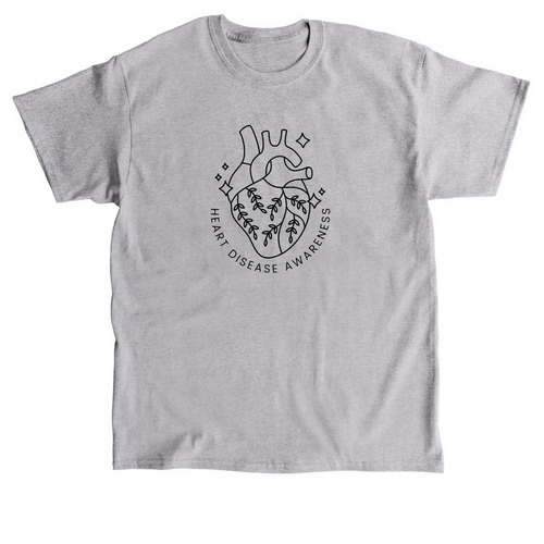 Heart Disease Awareness&nbsp;, a Sport Grey Classic Unisex Tee