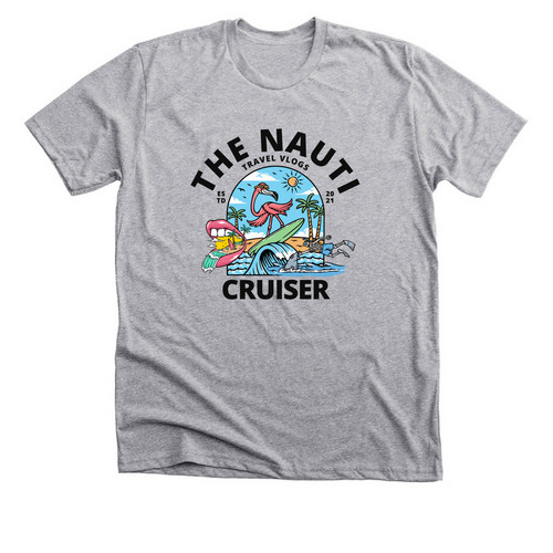 Ride The Waves, a Athletic Heather Premium Unisex Tee