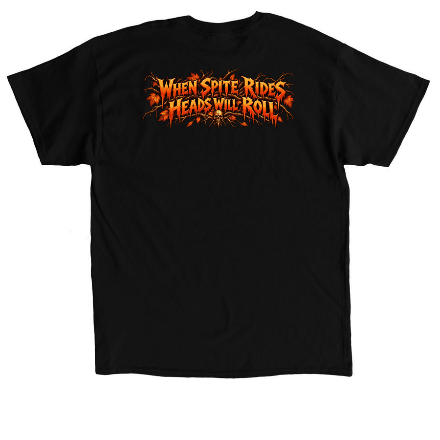 The Legend of Spiteful Hallow, a Black Classic Unisex Tee (back-view)