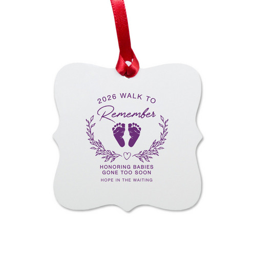 2026 Walk to Remember-Ornament, a White Aluminum Square Ornament