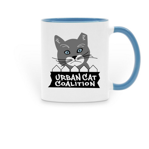Mug, a Light Blue Two-Tone Ceramic Mug