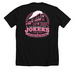 Joker's Breast Cancer 2026, a Solid Black Blend Premium Unisex Tee (back-view)