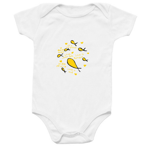 Fish of Light Baby Outfit, a White Infant Onesie
