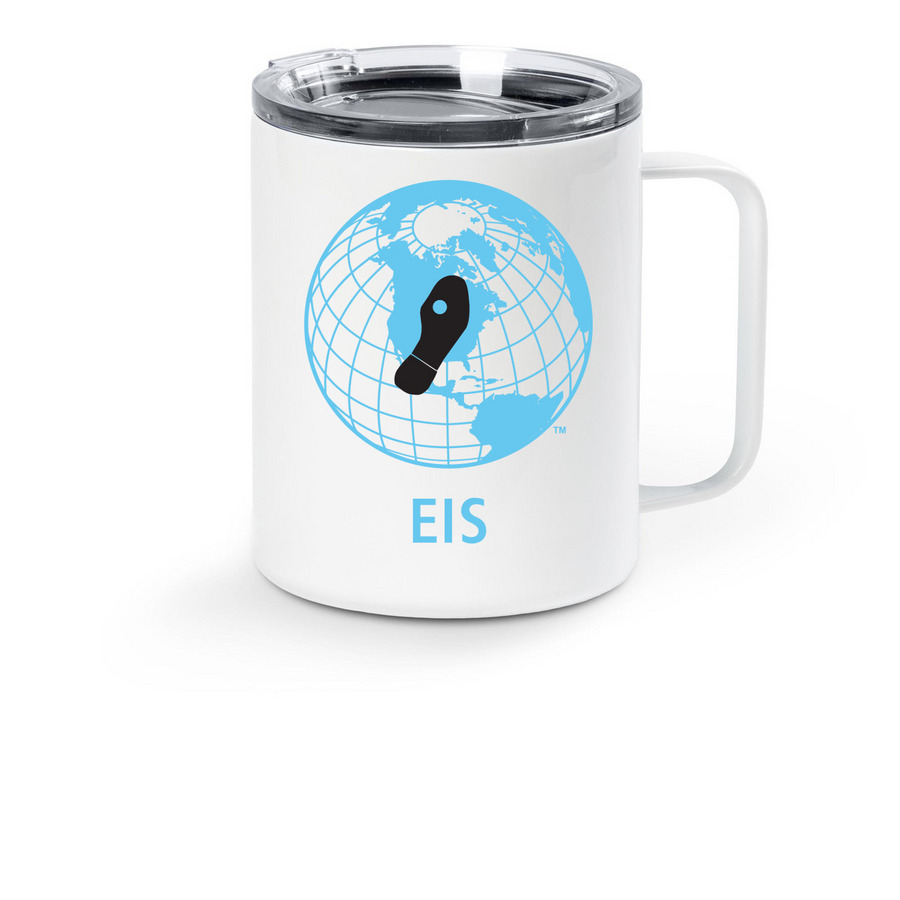EIS Travel Mug, a White Stainless Steel Travel Mug