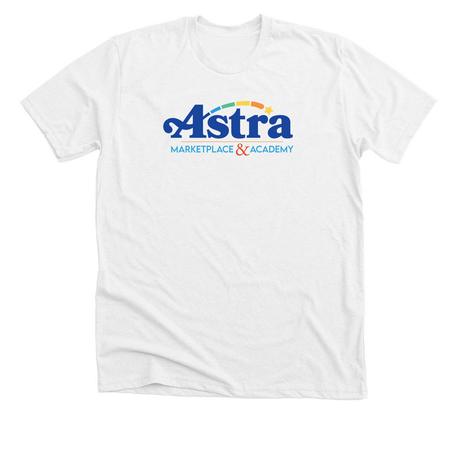 Marketplace & Academy White T-Shirt, a Solid White Blend Premium Unisex Tee