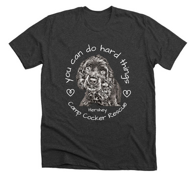 You Can Do Hard Things (white lettering), a Dark Grey Heather Premium Unisex Tee