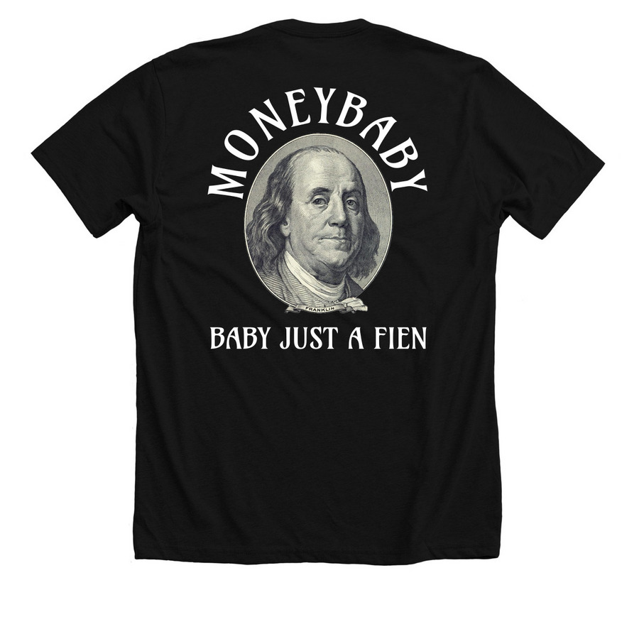 MONEY MERCH 3RD BATCH, a Solid Black Blend Premium Unisex Tee (back-view)