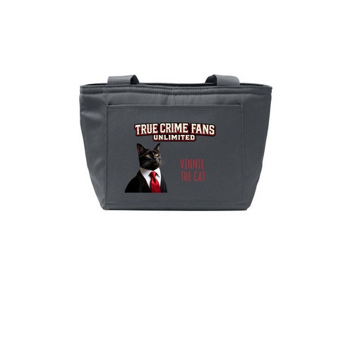 TCFU x Vinnie the Cat, a Grey Steel Insulated Lunch Tote