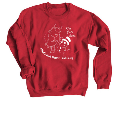 AHEAD With Horses Holiday Shirt, a Red Crewneck Sweatshirt