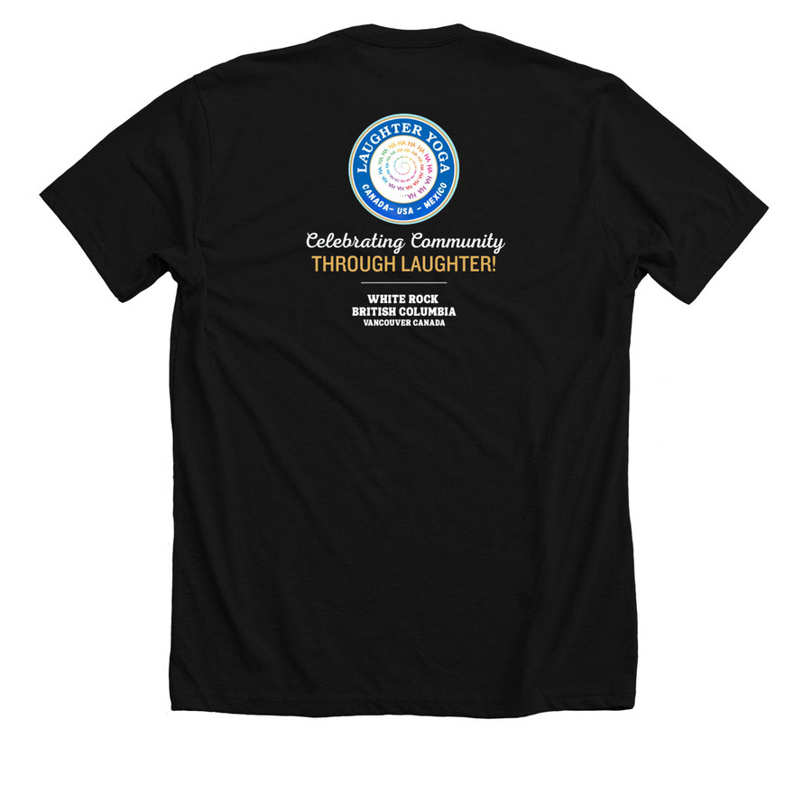 Celebrating Community at White Rock, a Solid Black Blend Premium Unisex Tee (back-view)