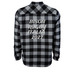 Rugged Bison Rugby Italia, a Grey Heather/ Black Unisex Flannel Shirt (back-view)