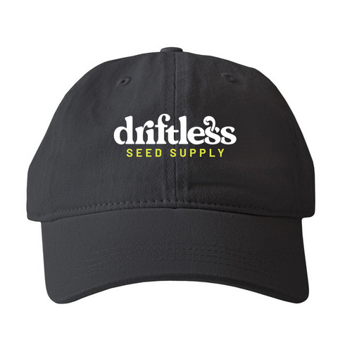 Driftless Seed Supply Hats, a Black Printed Pigment Dye Baseball Cap
