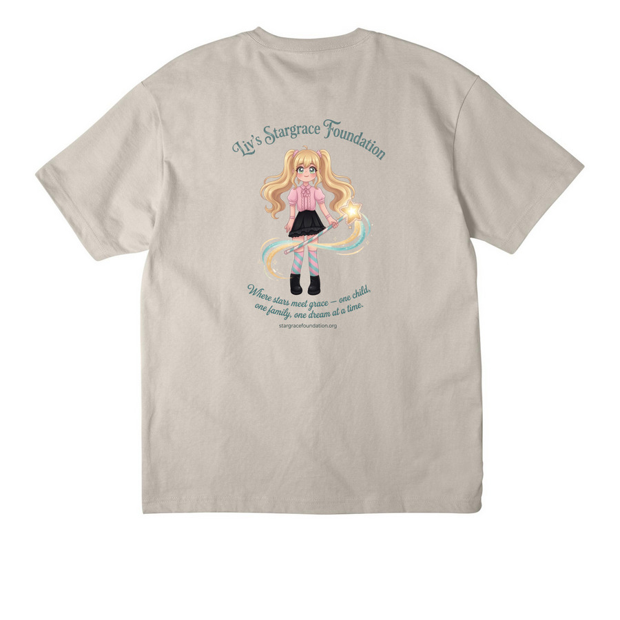 Liv's Stargrace Foundation, a Dust Unisex Heavyweight Tee (back-view)