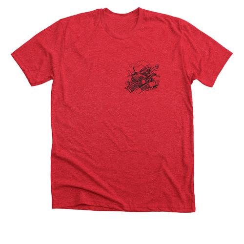 Farmhand Mike, a Heather Red Premium Unisex Tee