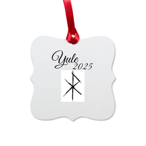 Yule tree ornament, a White Aluminum Square Ornament