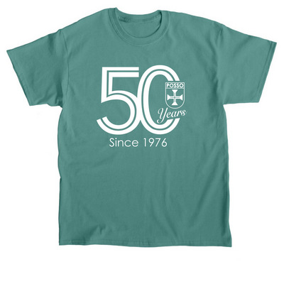 50th Anniversary Large White Logo, a Jade Dome Classic Unisex Tee