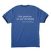 Kindness is Punk Rock tee, a Heather Royal/ Navy Cotton Ringer Tee (back-view)