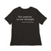 Kindness is Punk Rock tee, a Black Women?s Relaxed Cotton Tee (back-view)