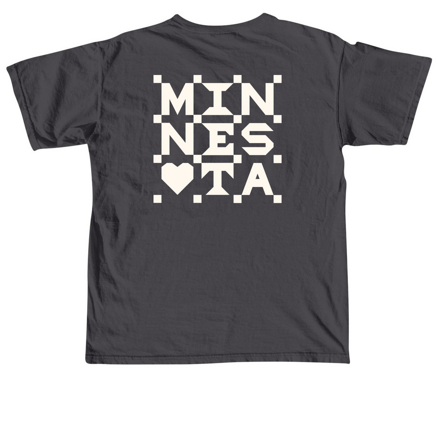 MN Quilt Front & Back Tee, a Graphite Comfort Colors Unisex Tee (back-view)