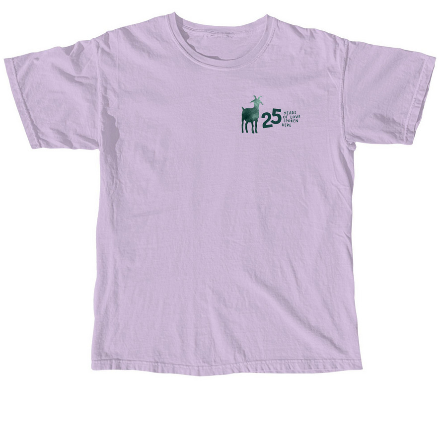 25 Years of Love Spoken Here, a Orchid Comfort Colors Unisex Tee