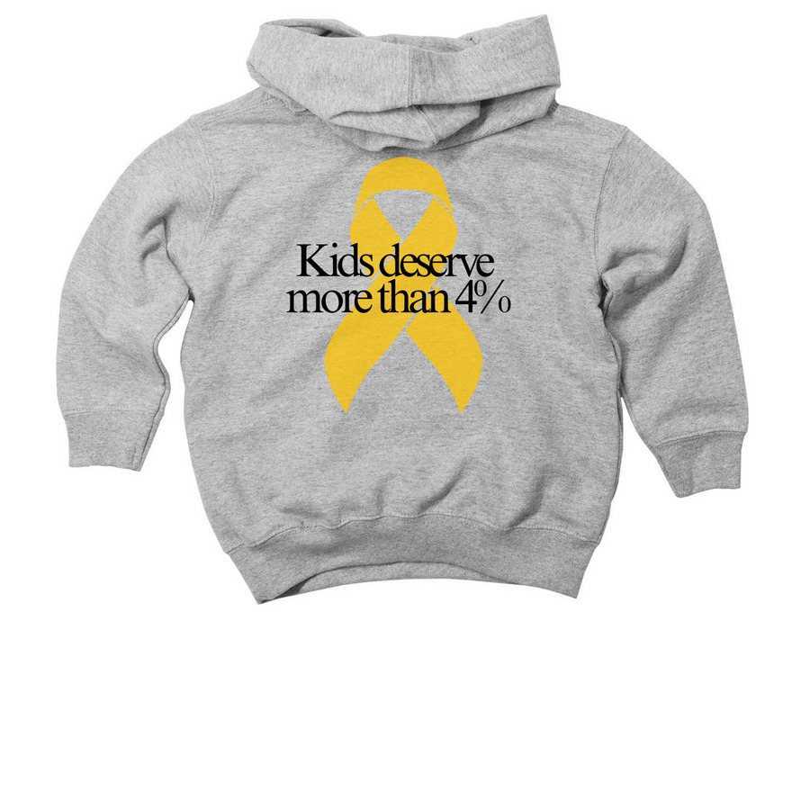 NEW TODDLER Childhood cancer research, a Heather Toddler Pullover Hoodie (back-view)