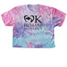 OK Humane Tie Dye Black Logo Theme, a Cotton Candy Women's Tie Dye Cropped Tee