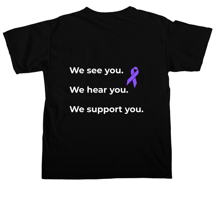 2026 Mental Health Awareness Month, a Black Comfort Colors Unisex Tee (back-view)