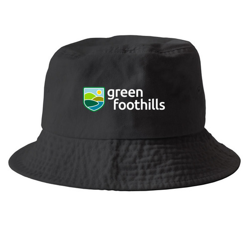 Dark color bucket hats, a Black Printed Bucket Hat
