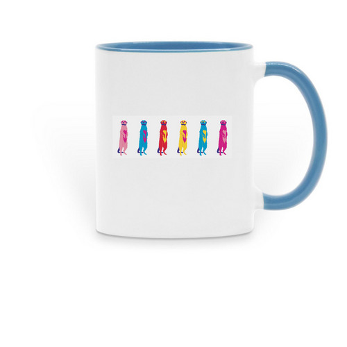 Original Meerkat Mug, a Light Blue Two-Tone Ceramic Mug