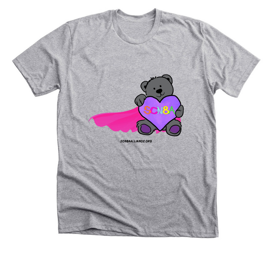 SCN8A Bear (Pink Cape), a Athletic Heather Premium Unisex Tee