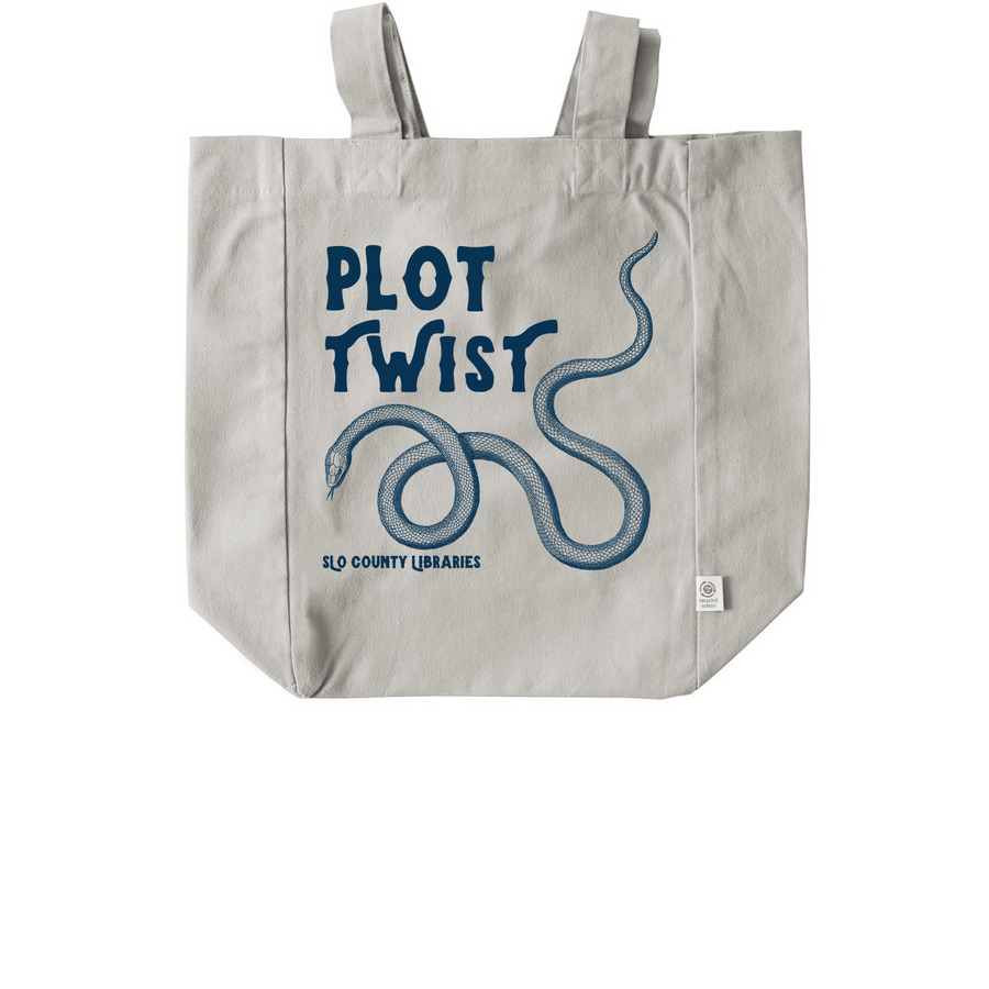 Plot Twistin' Book Bag, a Natural Recycled Cotton Tote Bag