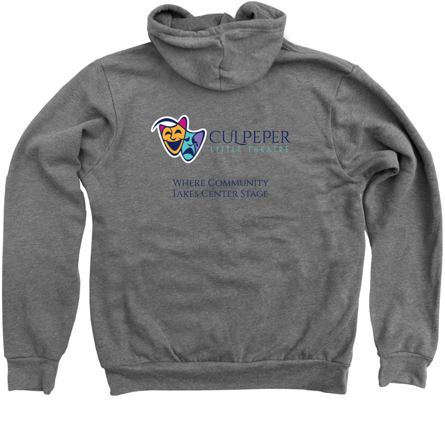 Culpeper Little Theatre, a Deep Heather Zip Up Hoodie (back-view)