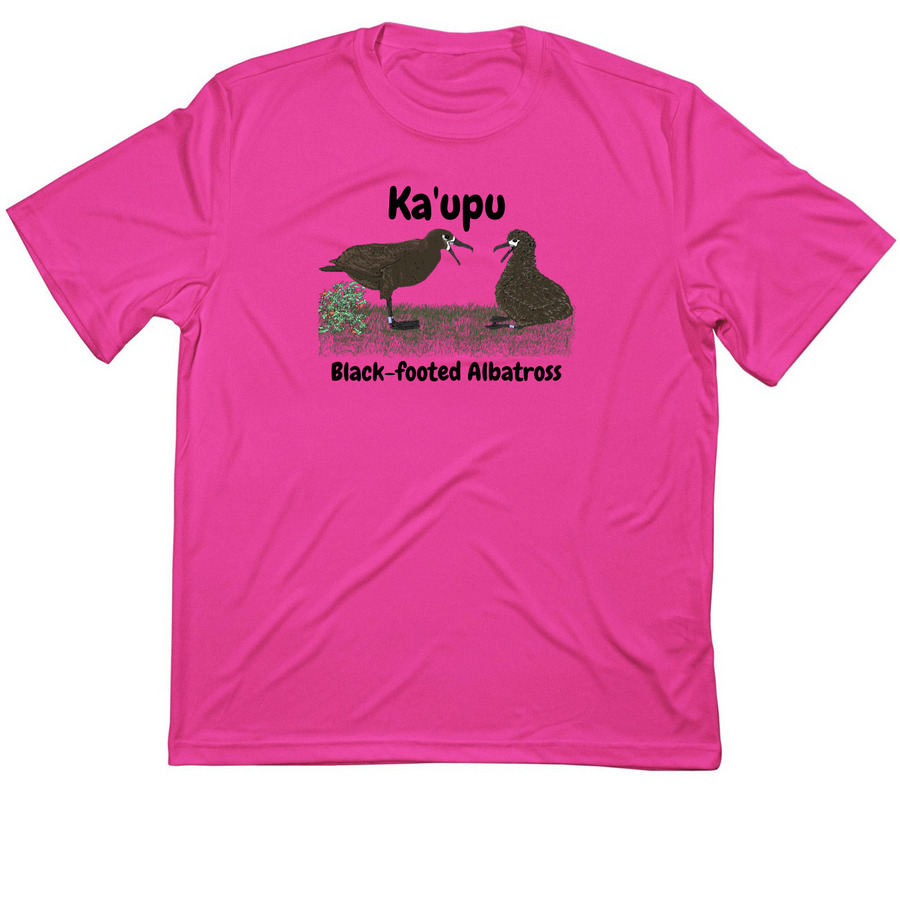 Black-footed Albatross & Chick - Performance, a Neon Pink Classic Performance Tee