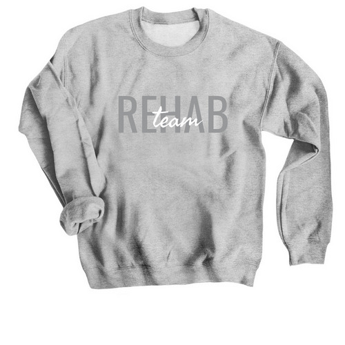 Rehab Team Crewneck, a Sport Grey Crewneck Sweatshirt