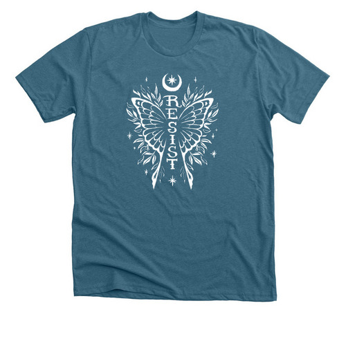 Resist, a Heather Deep Teal Premium Unisex Tee