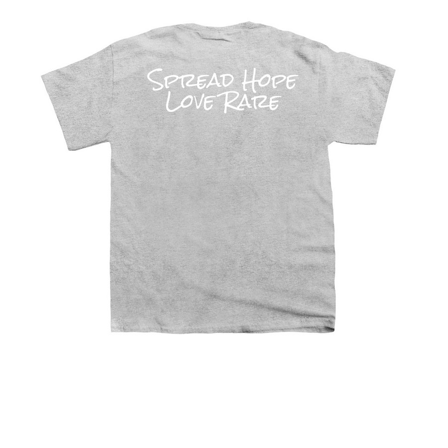 Love Rare, a Sport Grey Youth Unisex Tee (back-view)