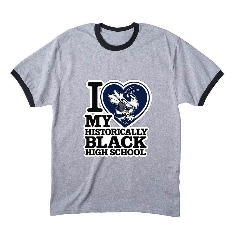 I LOVE HHS, a Athletic Heather/ Jet Black Cotton Ringer Tee